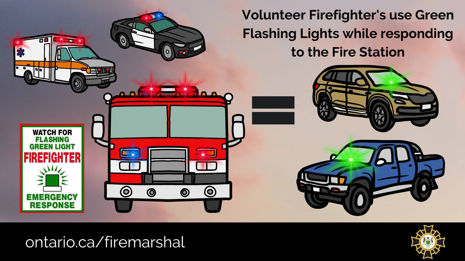 firefighters responding with green lights